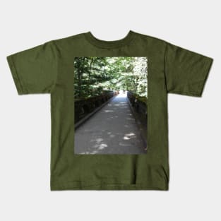 Mossy Bridge Nature Photography Pacific Northwest Kids T-Shirt